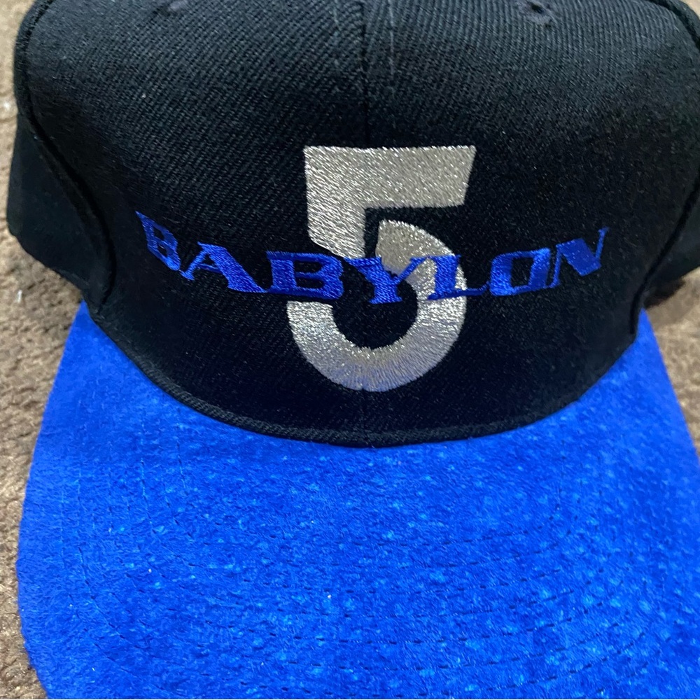 Vintage Babylon 5 SnapBack Hat Black and Suede Brim - Picture 2 of 5